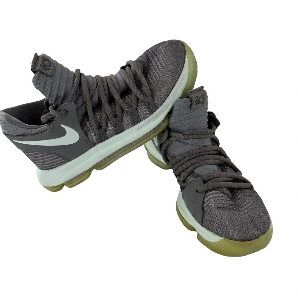 NIKE Zoom Kevin Durant Sneakers KD Cool Gray Mint Green‎ 6.5Y Youth Basketball